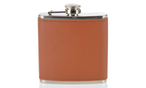 Personalised Tan Leather Hip Flask
